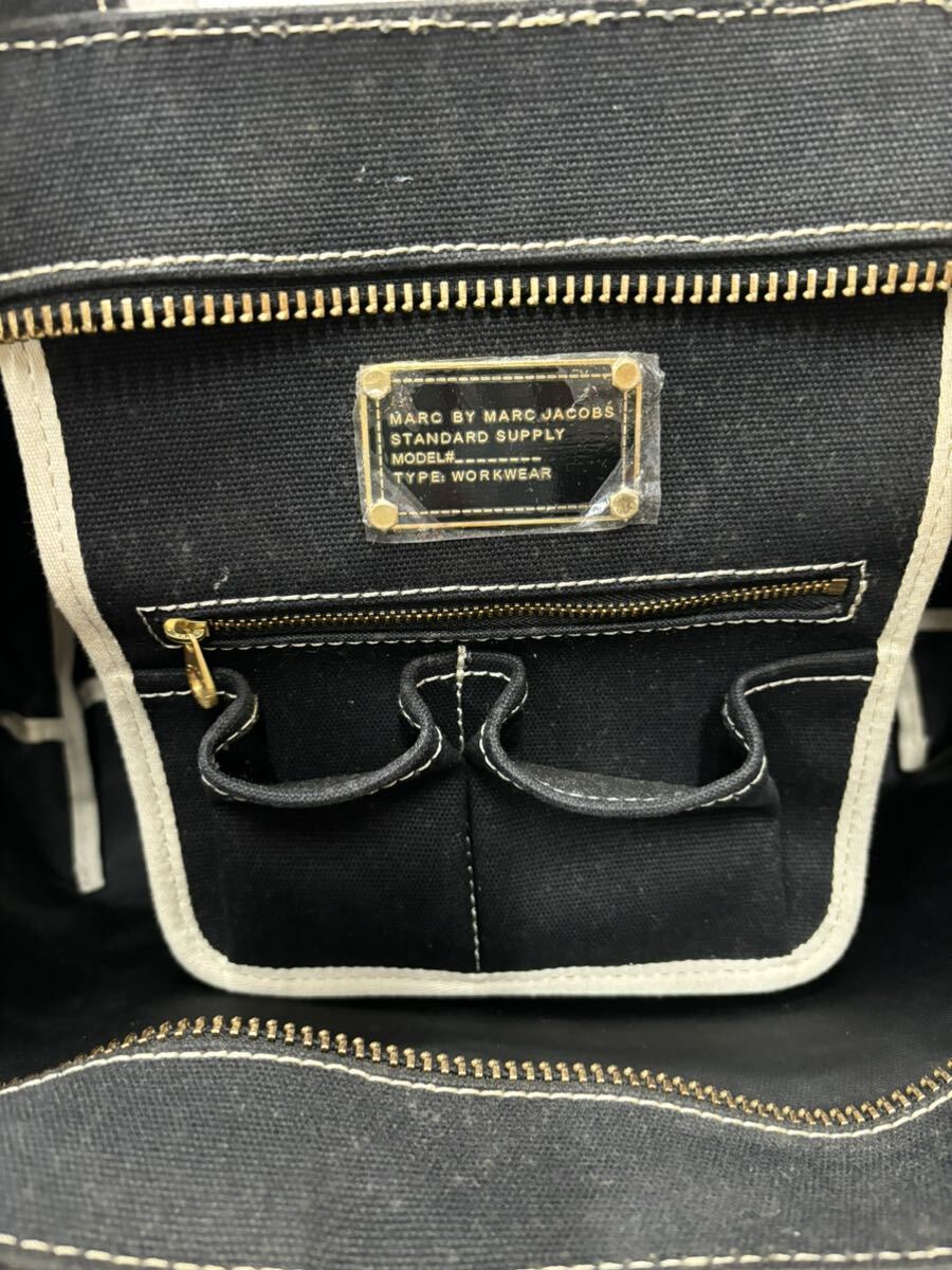 MARC BY MARC JACOBS マークバイマークジェイコブス トートバッグ ロゴプリント キャンバス ブラックの画像7