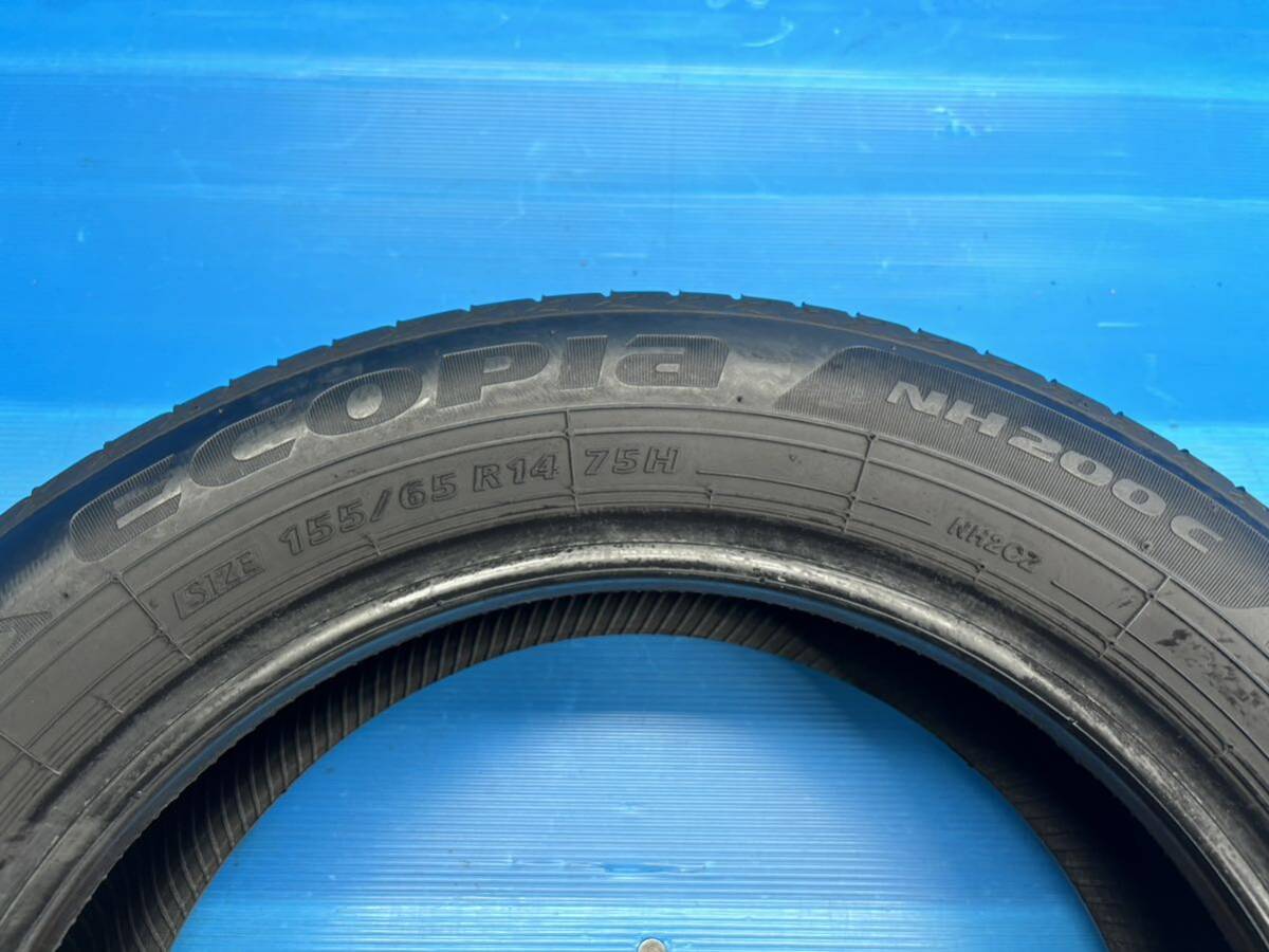 ☆個人宅可☆B21◆ブリヂストン エコピア BS ECOPIa NH200C 155/65R14 2本 2022年製造 5分山位 点検済_画像6