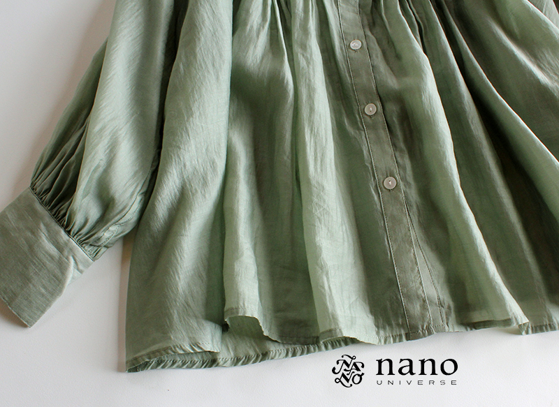  Nano Universe | light .. pin tuck sia- blouse pistachio 