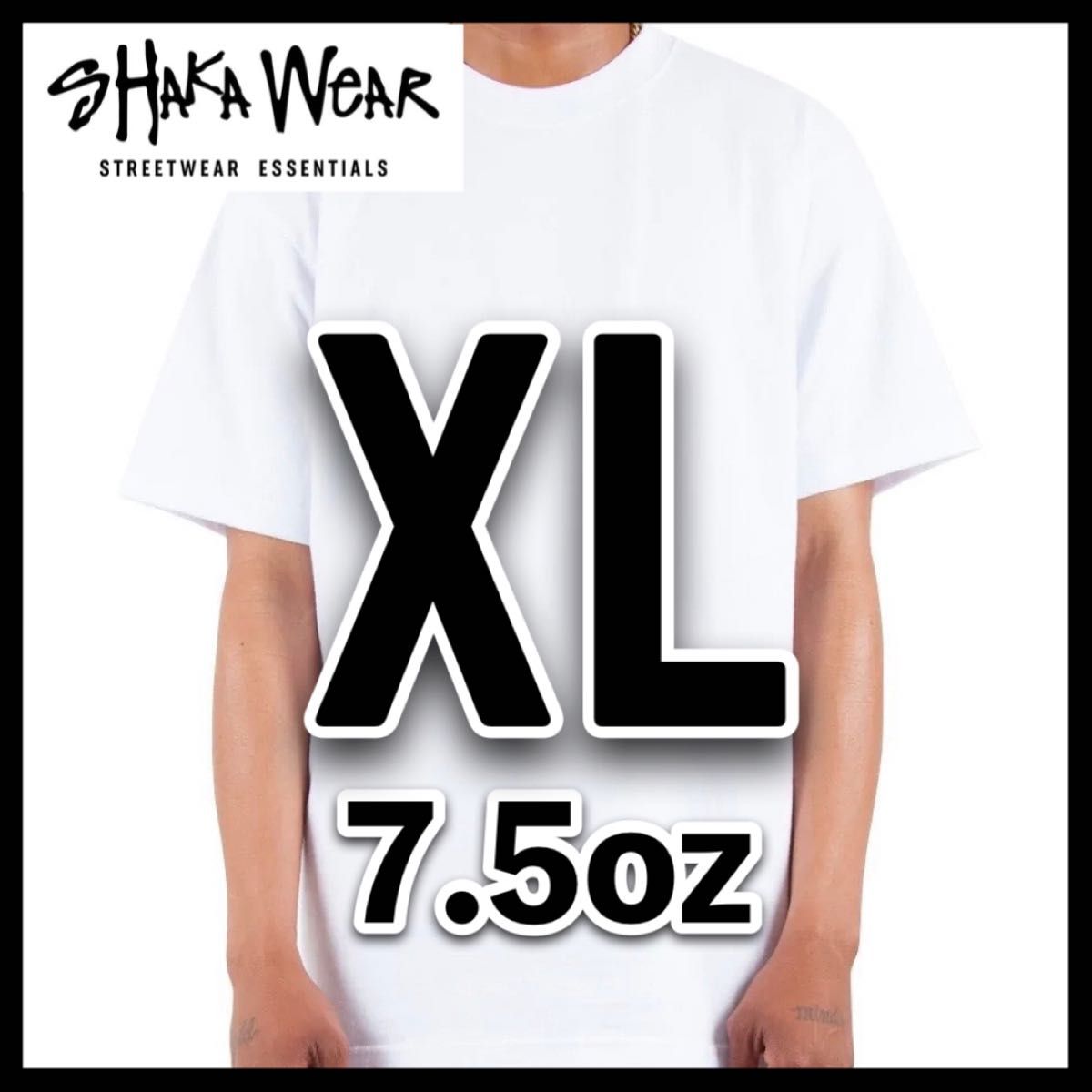 新品未使用 シャカウェア 7.5oz ヘビーウエイト 無地 半袖Tシャツ 半T 白 XLサイズ SHAKA WeAR