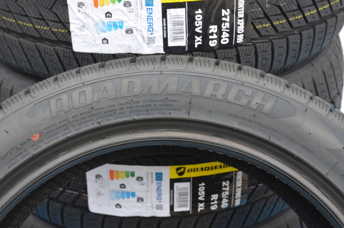 245/45R19 x2本 275/40R19 x2本 2023年製造 ロードマーチ ウインター / スタッドレス 4本セット / BMW 5シリーズ F07 グランツーリスモ 等_画像6