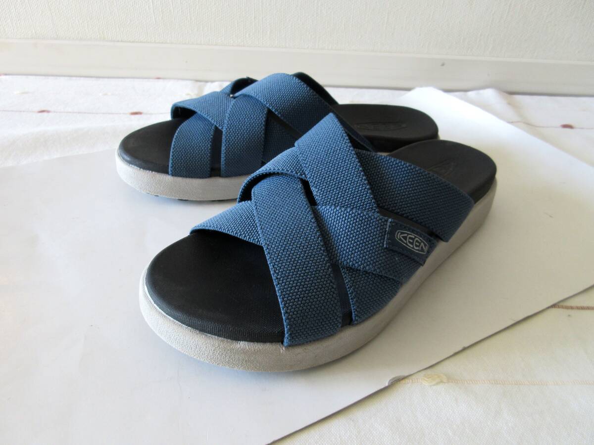 KEEN ключ n22.5cm сандалии L скользящий W ELLE SLIDE 1022636 SS20 женский уличный MAJOLICA BLUE темно-синий темно-синий 