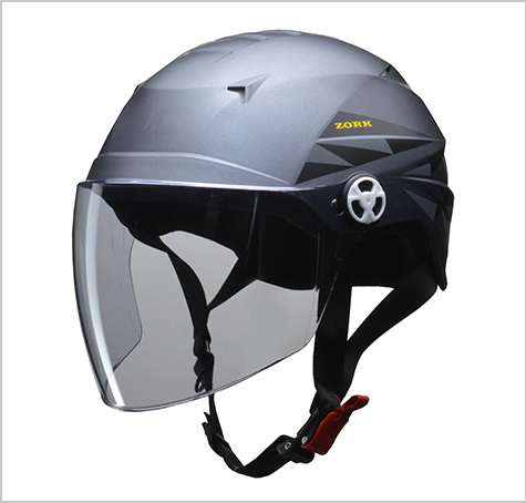 X-シールド付きハーフヘルメット ZORK（ゾーク）　スモーキーシルバー　大きめフリー(60-62cm未満)サイズ　ZORK SMSI リード工業_画像1