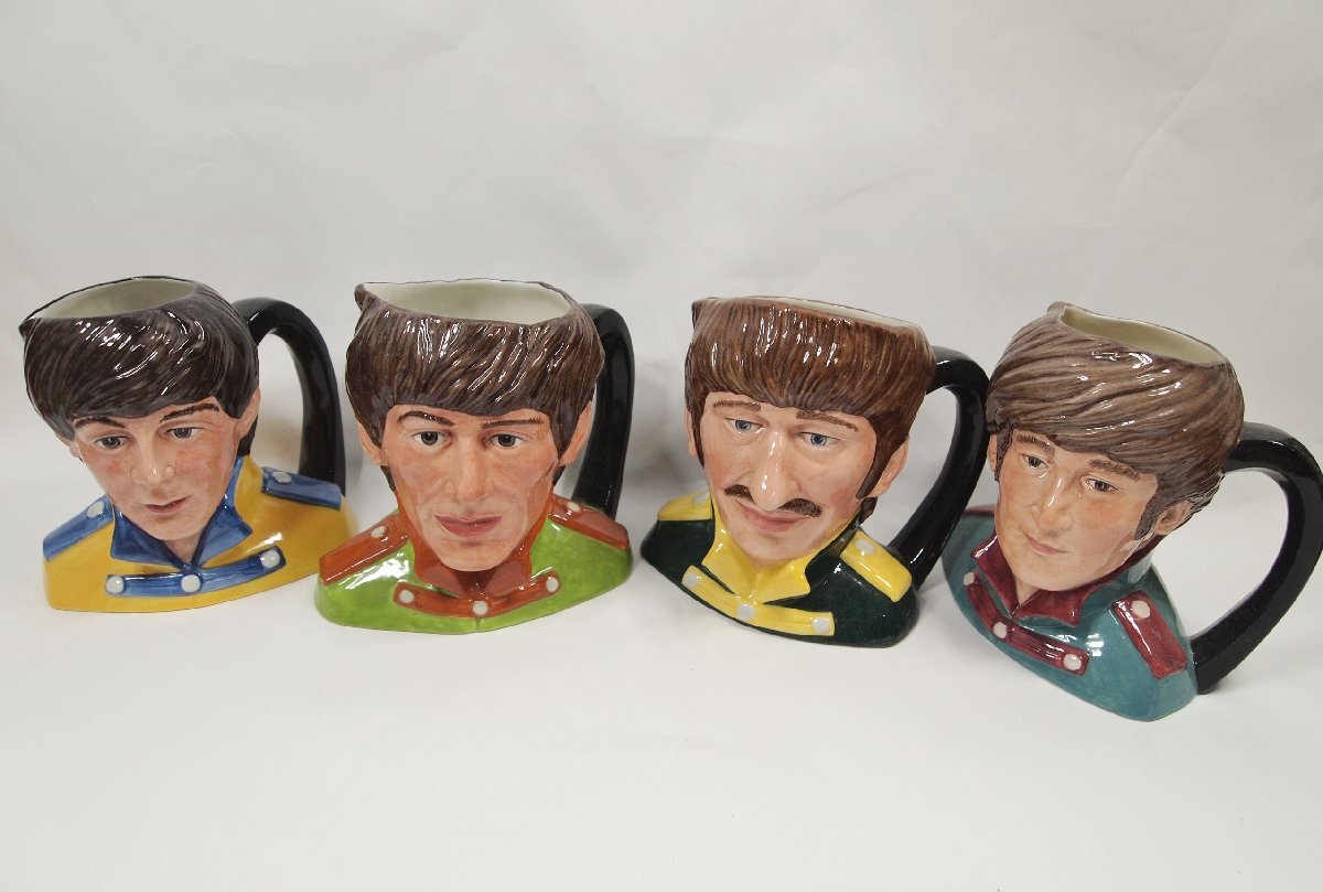 2085 貴重 ビンテージ ロイヤルドルトン ビートルズ カップ Royal Doulton Character Jugs THE BEATLES 4点セット ロイヤルドルトン