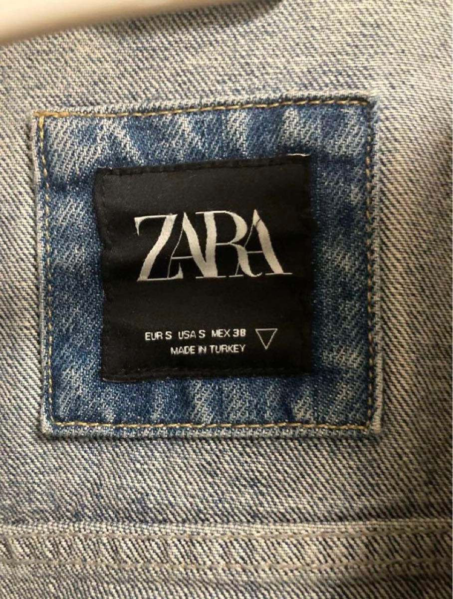 ZARA  ペイントデニムジャケット　 Gジャン/M/コットン デニムジャケット ジャケット JACKET DENIM