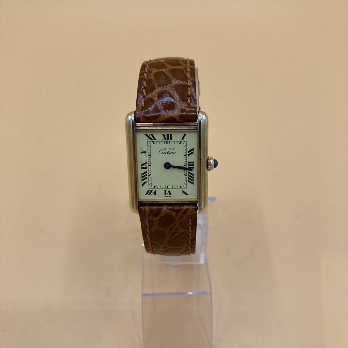 【2740】Cartier カルティエ マストタンク ヴェルメイユ クォーツ時計 動品