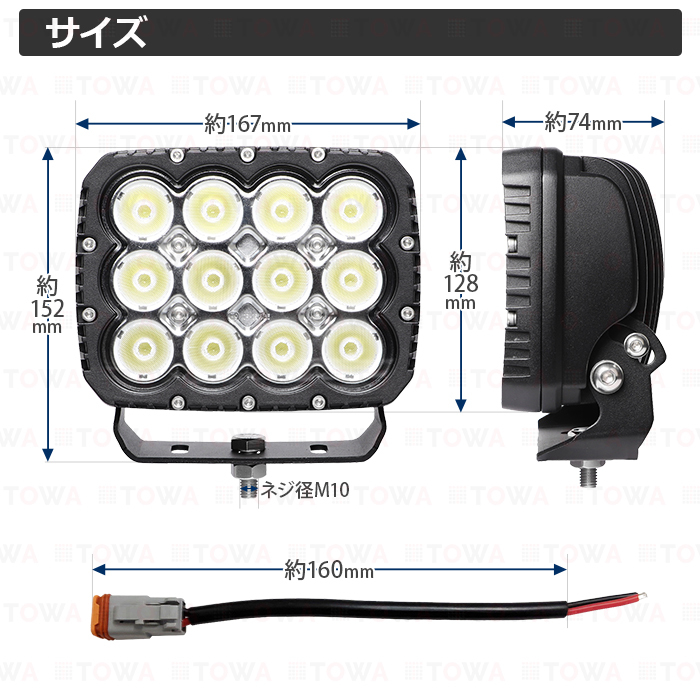tw0301-黒ボディー120w LED作業灯 120w LEDワークライト 広範囲 tw0301-黒ボディー120w LED作業灯 120w LEDワークライト 広範囲