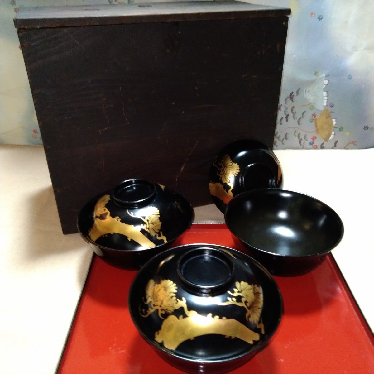 輪島金蒔絵椀7客 江戸期 希少 輪島金蒔絵椀7客 江戸期 希少 輪島金蒔絵椀7客 江戸
