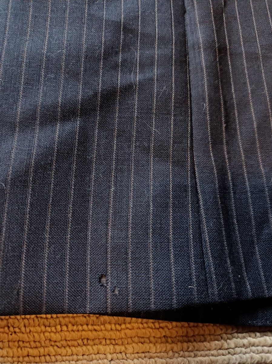 セットアップ スーツ JUNMEN S 紺ストライプ 未使用 格安 少々難アリ 補修材有り 最終値下げ