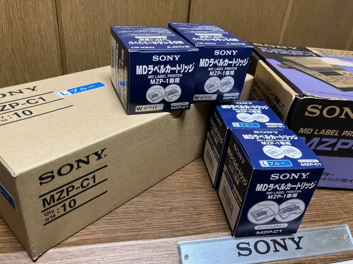 SONY MDラベルプリンターMZP-1 専用ラベルカードリッジ MZP-C1メインラベル (ブルーx2 ホワイトx2) MZP-1本体セット