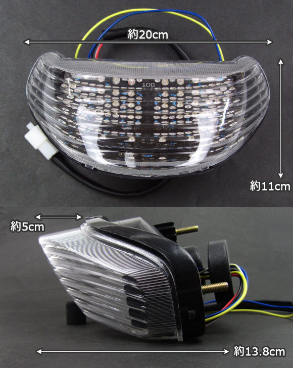LEDテールランプ カワサキ ZX12R 2000年～2005年 クリア AP-BP-37-CL 2輪_画像2