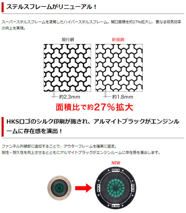 HKS スーパーパワーフロー エアクリーナーキット 70019-AF102 スバル フォレスター SF5 EJ205 1998年09月～2002年01月_画像2