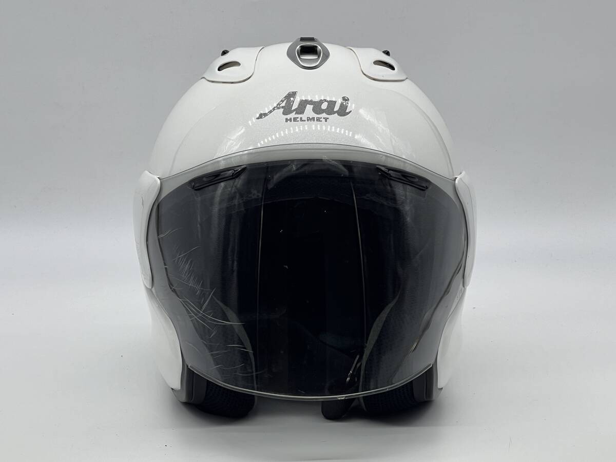 Arai アライ MZ GLASS WHITE グラスホワイト ジェットヘルメット XLサイズ_画像3