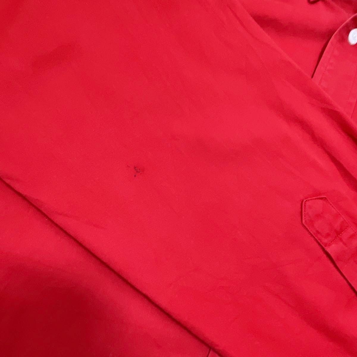 USA古着　ボタンダウンシャツ　XL 　レッド　赤　ワンポイントロゴ　コットン