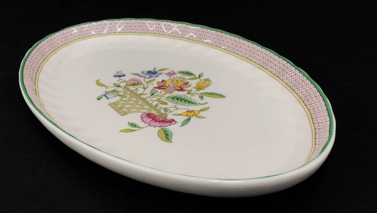 307【 美品 】MINTON ハドンホールトレリス オーバル プレート HADDON HALL TRELLIS OVAL TRAY ミントン 楕円 皿 トレー トレイ_画像2