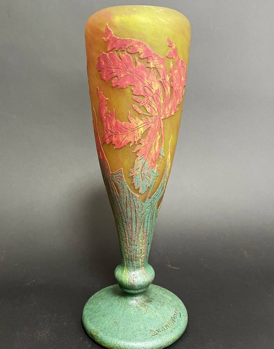 [ подлинный товар гарантия ] купол наан si- купол родственная тюльпан цветок документ ваза Daum Nancy ваза для цветов a-run-vo-.. стекло кислота . коррозия резьба по дереву 