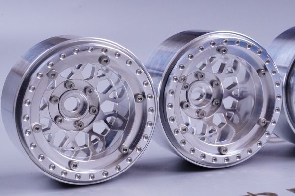 H-TECH製　1.9インチアルミホイール Mesh Type Minus Offset Aluminum Metal Bead Lock Wheel For Vanquish (HTW1.9-07V)_画像2