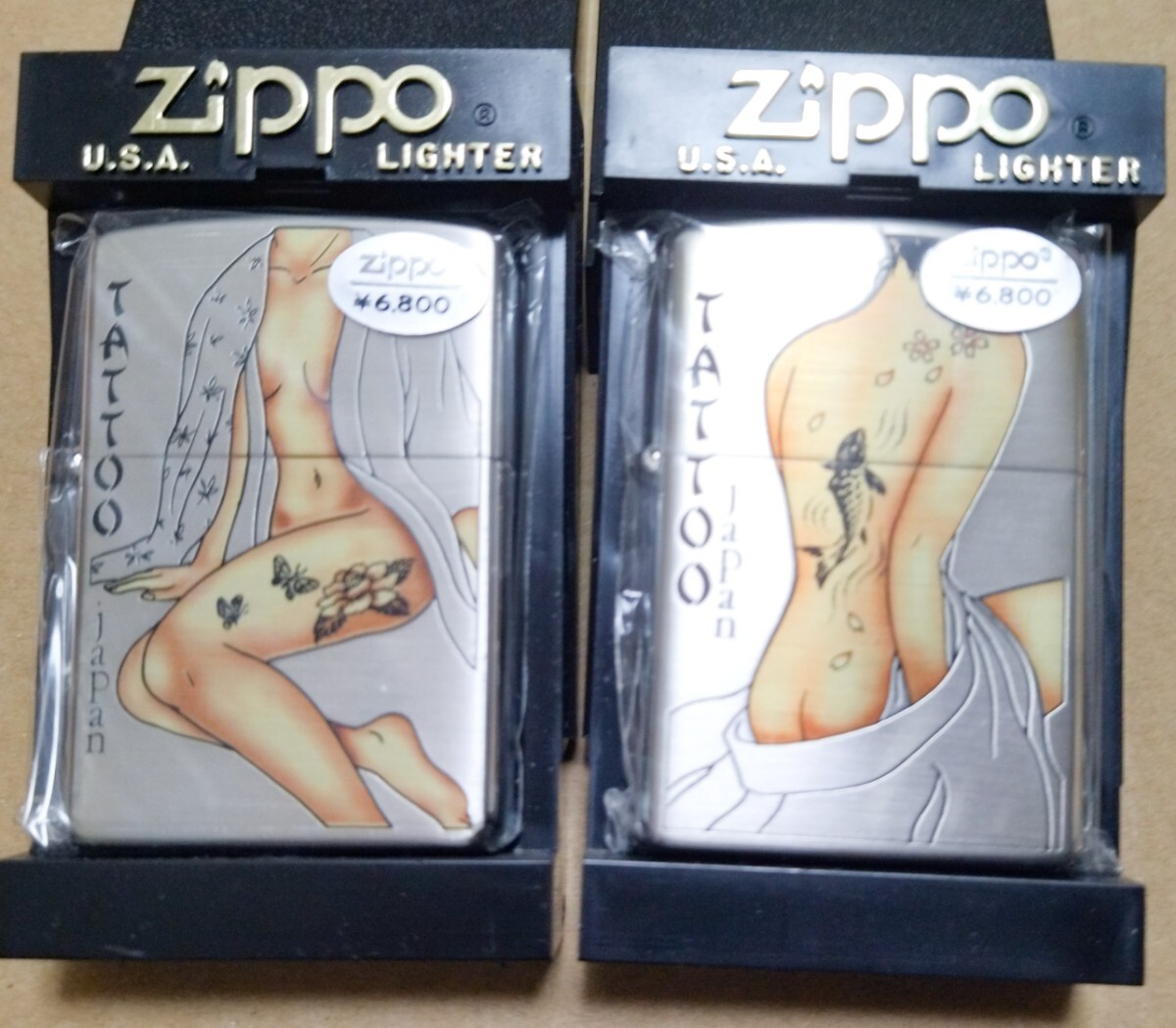 新品 ZIPPO タトゥー 2002年 セクシーガール TATTOO サンバーン WINDY 2個セット_画像1