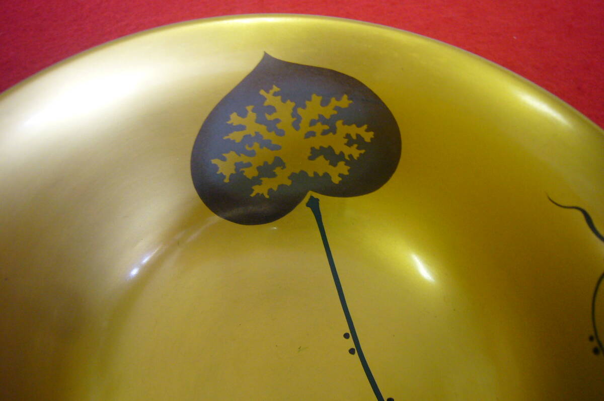 輪島塗 漆器 漆塗 大きな碗 お椀 碗 丼 蒔絵 かぶ 純金張？ 金蒔絵 口径 約14.5cm 高さ 約8.5cm_画像5