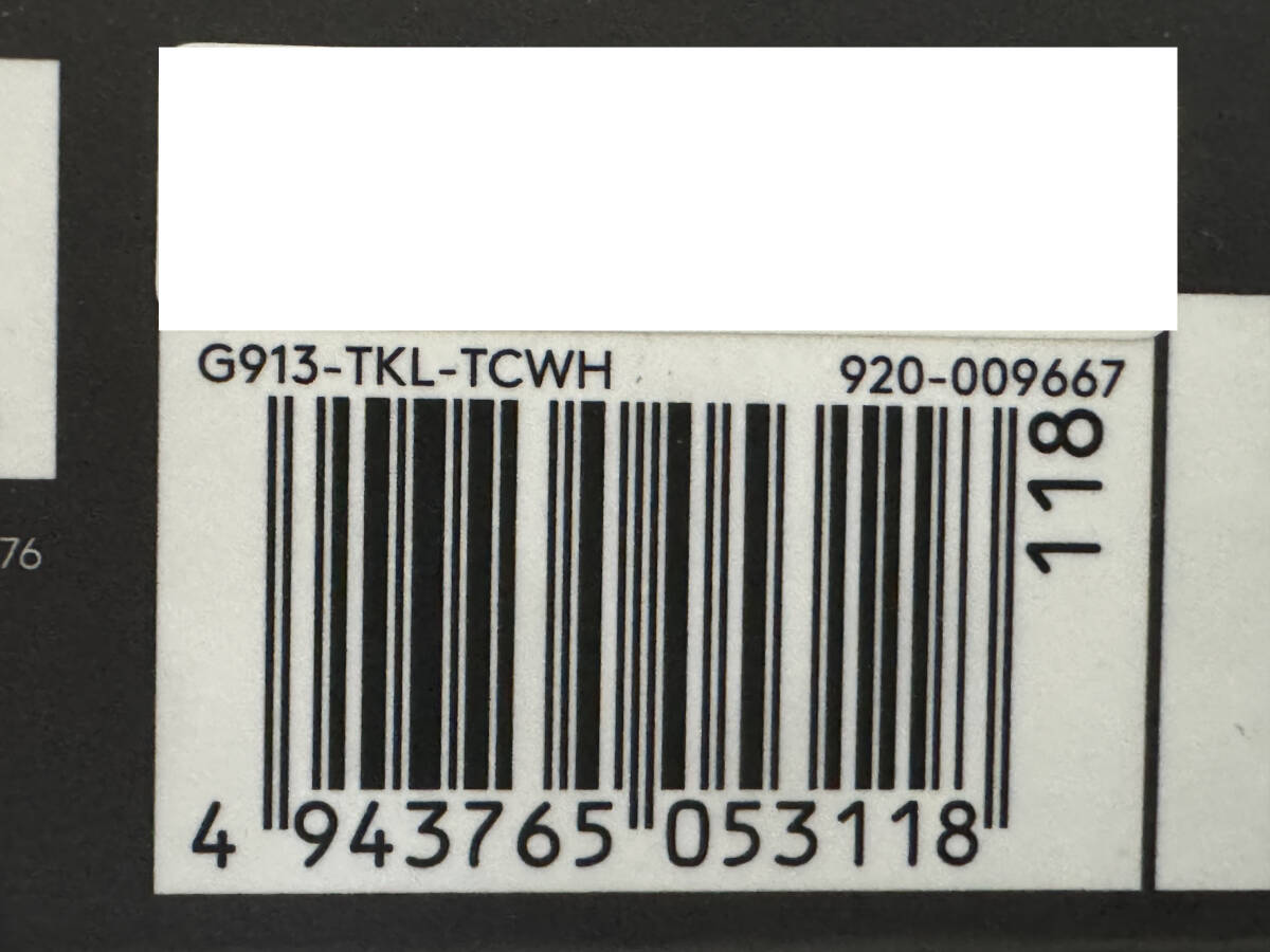 ロジクール G913 テンキーレスLIGHTSPEEDワイヤレスRGBゲーミングキーボード タクタイル G913-TKL-TCWH ホワイト ジャンク_画像4