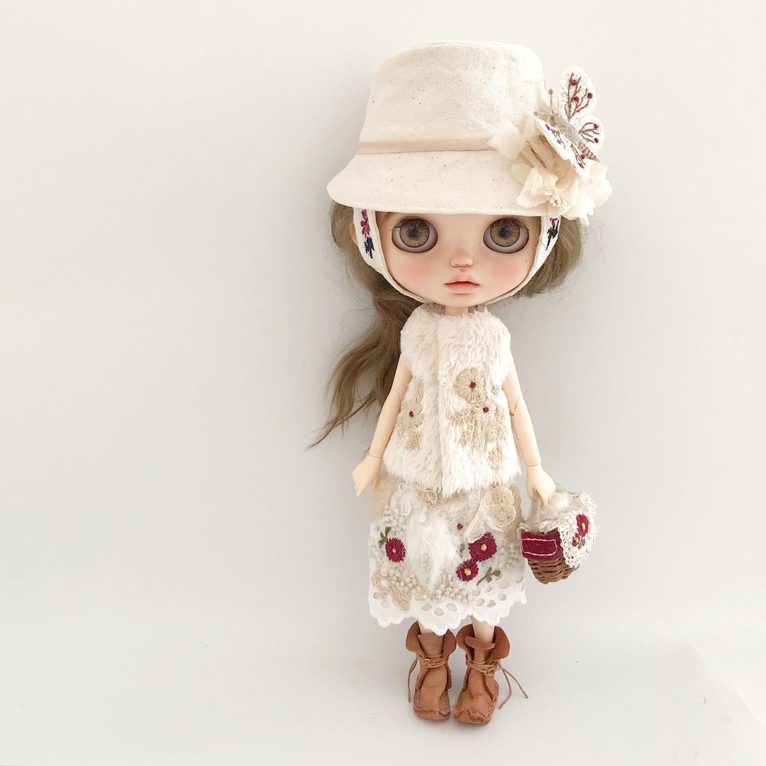 Blythe outfit ブライス アウトフィット 布花 moi.flowerの画像4