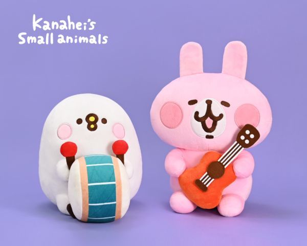 【送料無料】台湾★即決♪ 正規品!! カナヘイの小動物『ピスケ&うさぎの音楽隊』ぬいぐるみ 2体セット【6インチ】♪_画像1