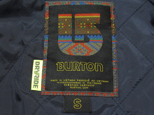 【美品】 BURTON バートン DRYRIDE スノーボード ウエア ジャケット size S スノボ_画像6