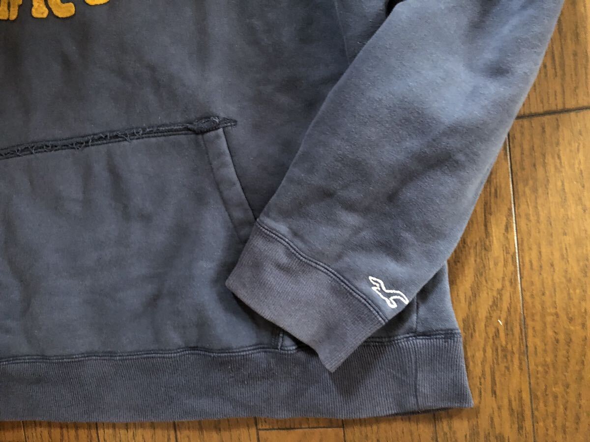 古着 HOLLISTER ホリスター Hco パーカー XL ネイビー 現状_画像3