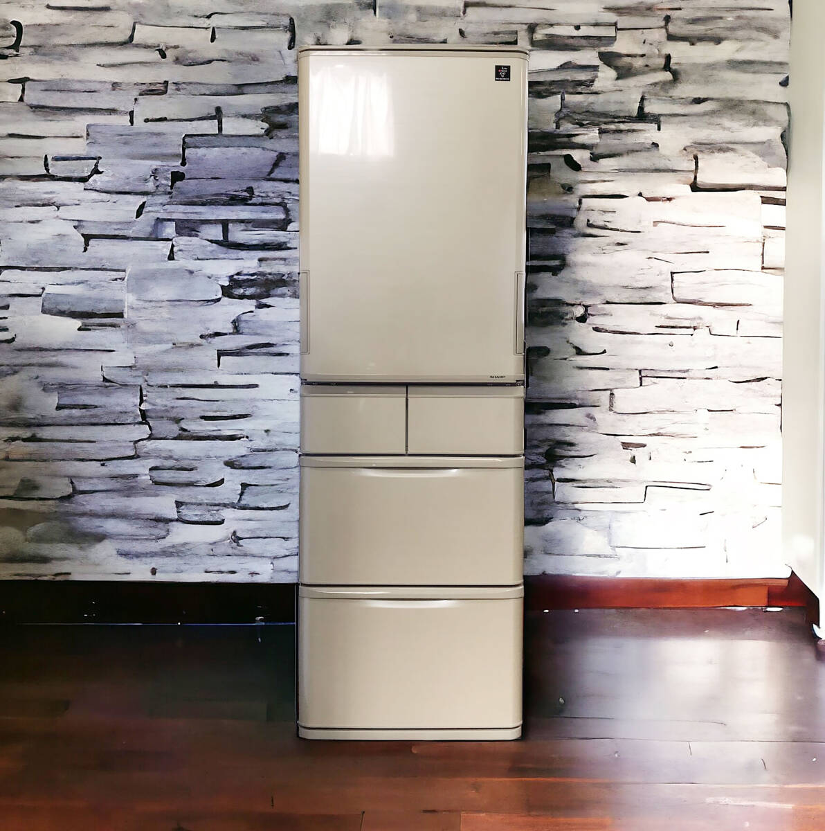 24Y193 ジE SHARP シャープ 冷凍冷蔵庫 SJ-W411F プラズマクラスター どっちもドア 412L 2019年製 中古品