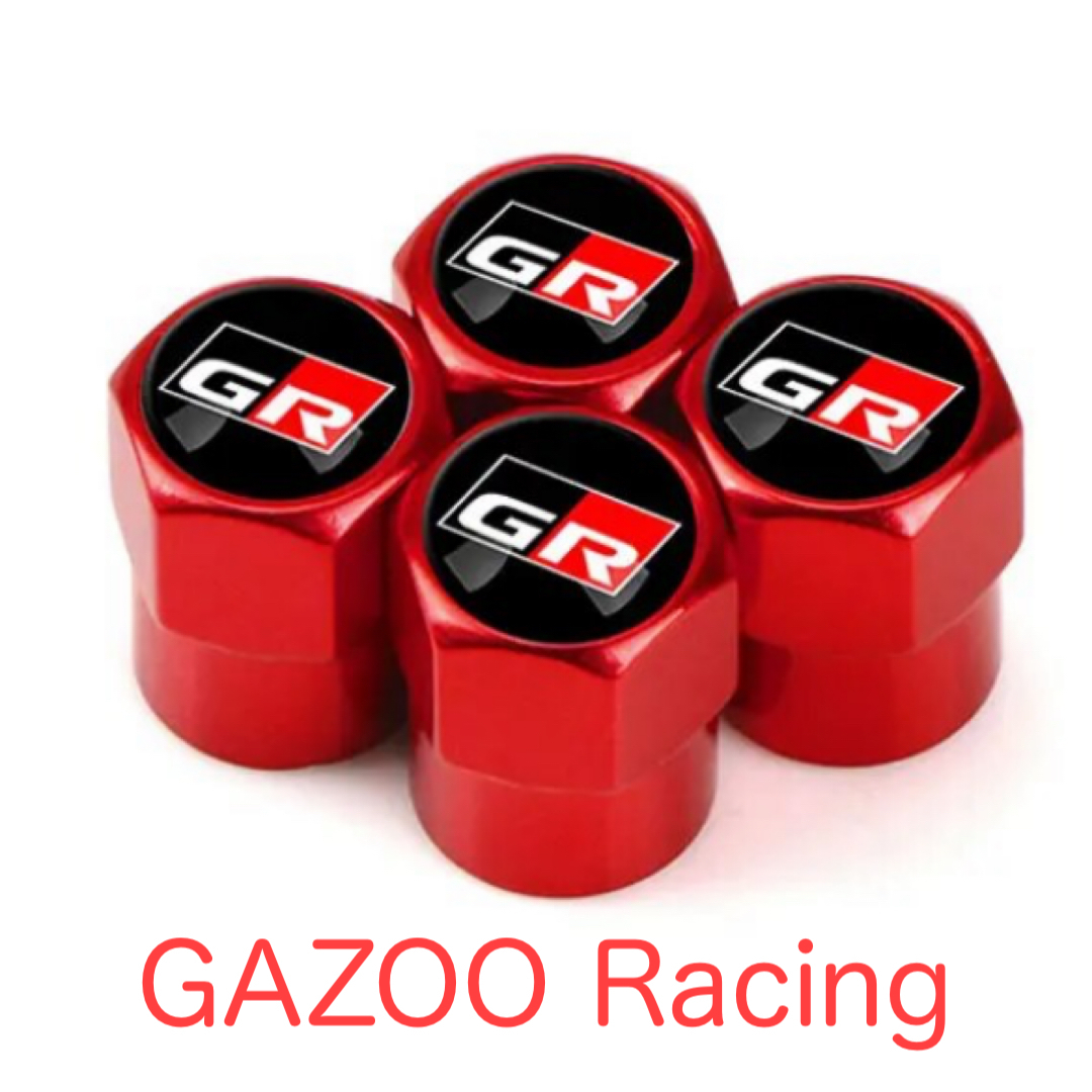 送料無料 4個セット GAZOO Racing エアバルブ キャップ カバー ガズーレーシング エアーバルブ GR グッズ parts パーツ ヤリス 86 プリウス_画像1