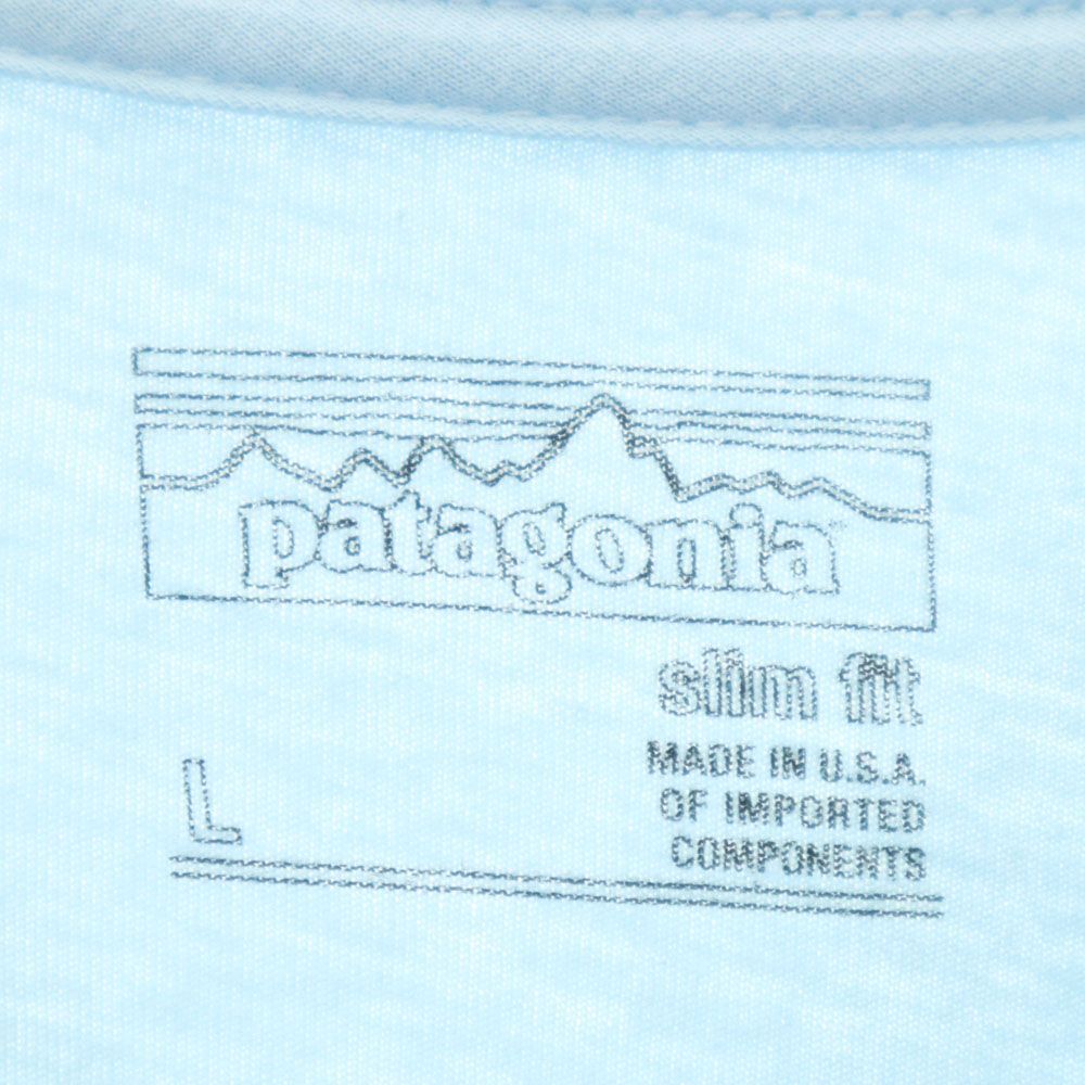 未使用 パタゴニア STY38841 アウトドア USA製 半袖 Tシャツ L ブルー patagonia タグ付き メンズ 240331の画像8
