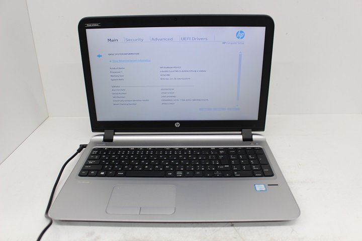 現状 ProBook 450 G3 第6世代 Core i5 6200U /8GB/15.6インチ/Wi-Fi/USB3.0/HDMI端子/Win10モデル☆_画像1