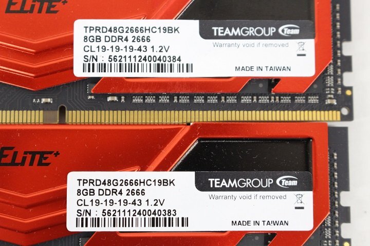 TEAMGROUP TPRD48G2666HC19BK DDR4 2666 8GB×2 sheets * total 16GB* memory *