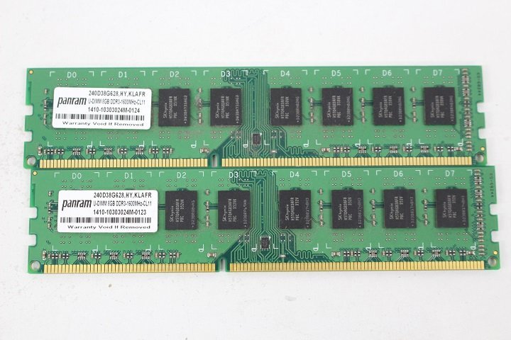 panram DDR3 1600 8GB×2枚☆合計16GB☆メモリ☆_画像1