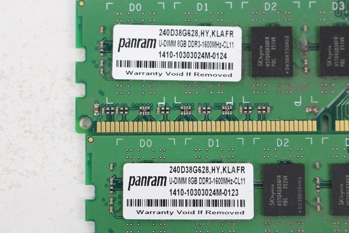 panram DDR3 1600 8GB×2枚☆合計16GB☆メモリ☆_画像2