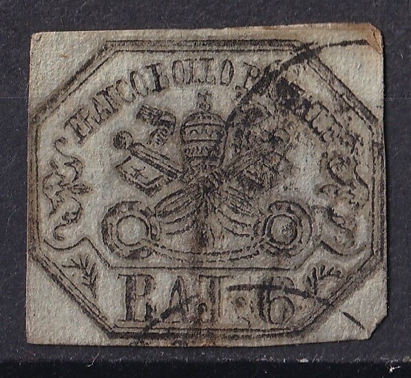 1852年イタリア ローマ州 教皇領切手 6baj.の画像1