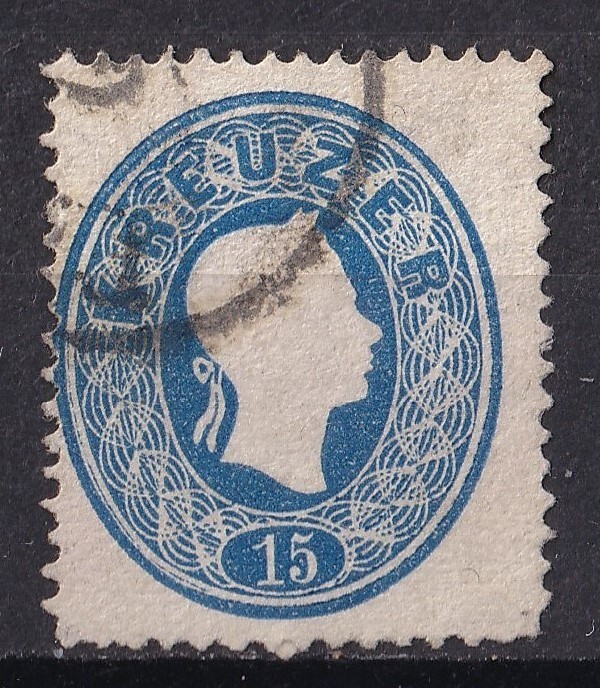 1860年オーストリア フランツ・ヨーゼフ1世像切手 15Kr._画像1