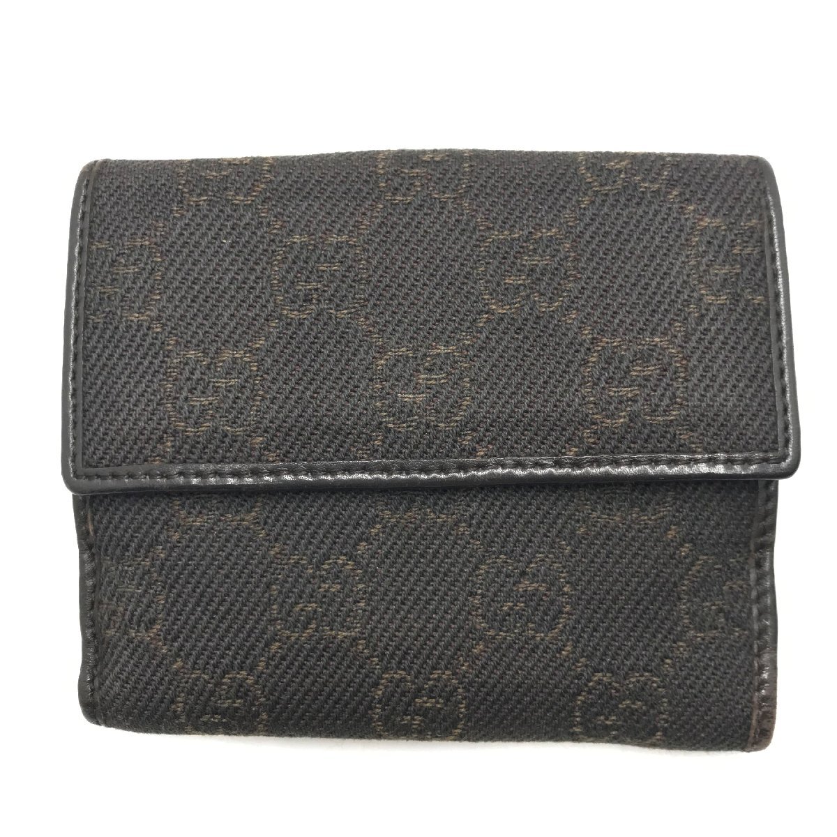 GUCCI グッチ　2つ折り財布　101604-3731　Wホック　GGキャンバス　保存袋・箱付き fe ABB3_画像2