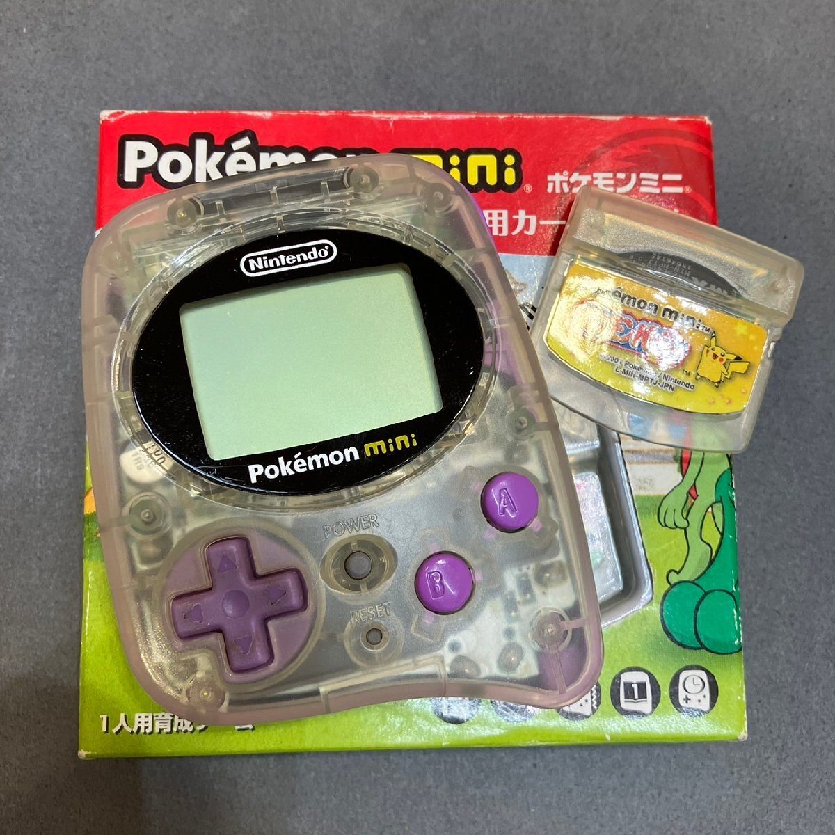 動作確認OK Nintendo 任天堂 Pokemon mini ポケモン ミニ 携帯 ゲーム機 MIN-001 ポケモンパーティ そだてやさん ソフト2本付き AM ABD2の画像1