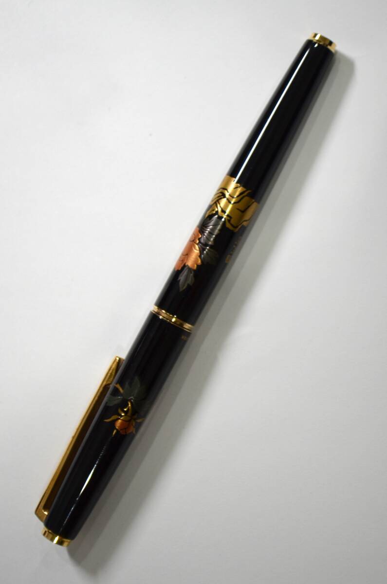 23A ジャンク PILOT パイロット 國光會 国光会 牡丹 ぼたん 蒔絵 万年筆 ペン先 14K 585 1190 漆芸 筆記用具 文房具 平蒔絵_画像3