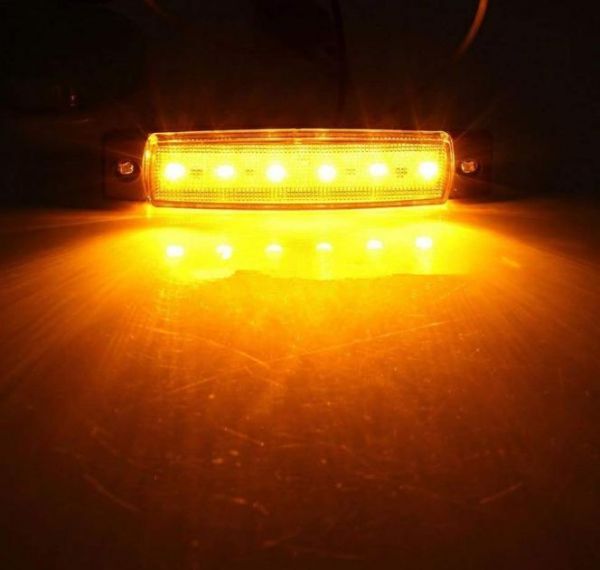LED サイドマーカー ランプ オレンジ 24V トラック デイライト ドレスアップ 角型 車幅灯 路肩灯 車高灯 10個 セット 送料無料 Lf2_画像5