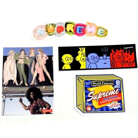19AW Supreme Sticker Set ステッカー 4枚 セット Pillows American Picture Life Cheese ピロー ジェイコブ・ホルト ダン・ドレホブル_画像1