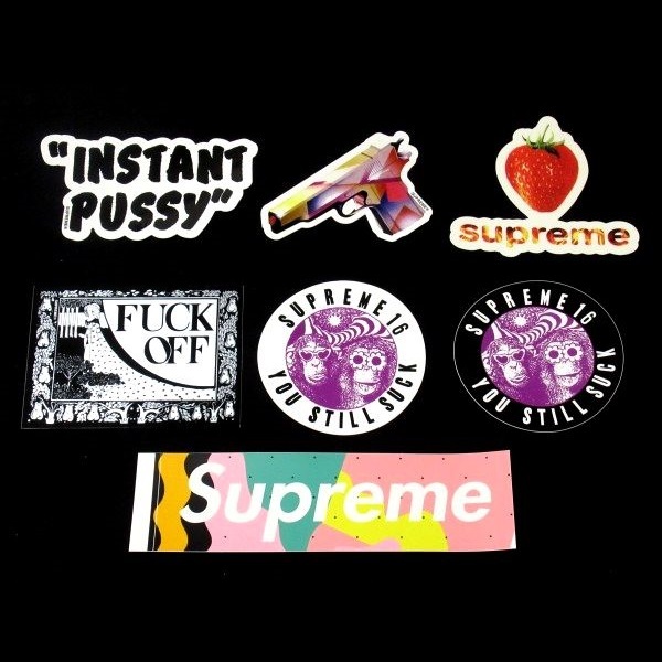 16SS Supreme Sticker Set ステッカー 7枚 セット Mendini Box Logo Gun メンディーニ ボックスロゴ_画像1