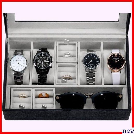 Neateam ブラック プレゼント 小物整理 ディスプレイケース ス蓋 腕時計ケ 時計ケース 腕時計収納ケース 248