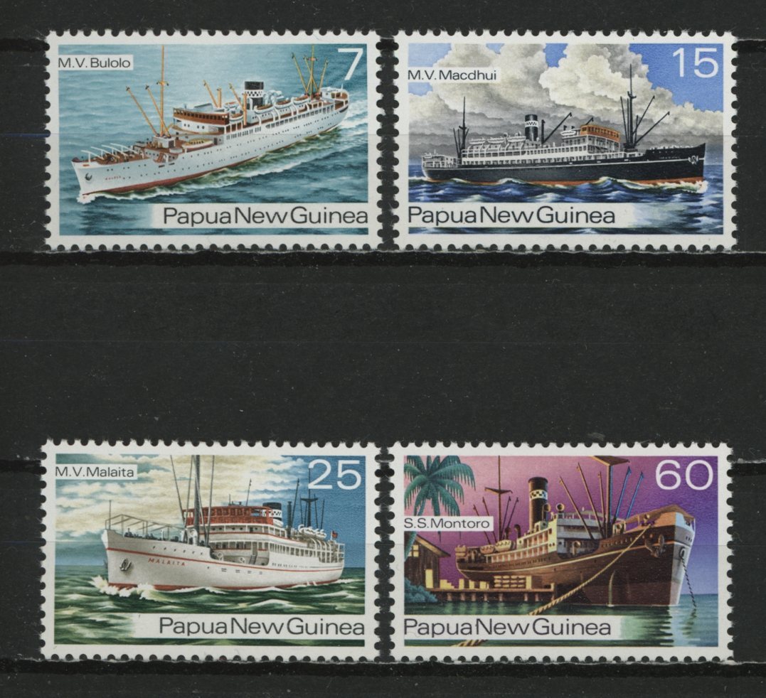 ∞パプアニューギニア 1976年 1930年代の船 SC#425~28 未使用NH 4種完の画像1