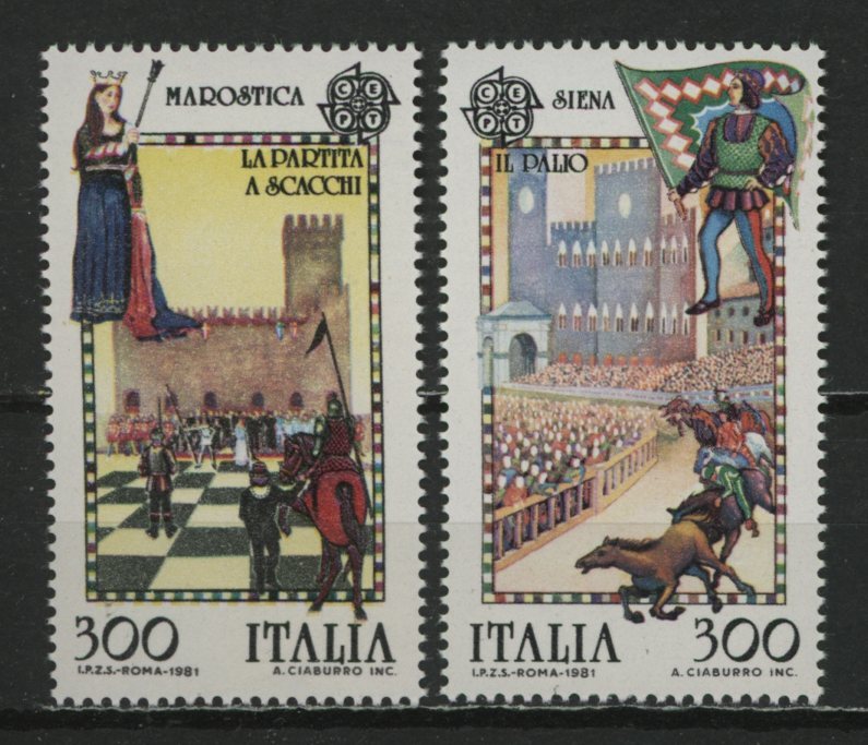 ∞イタリア　1981年　＜ヨーロッパ＞切手　SC#1455~56　未使用NH　2種完_画像1