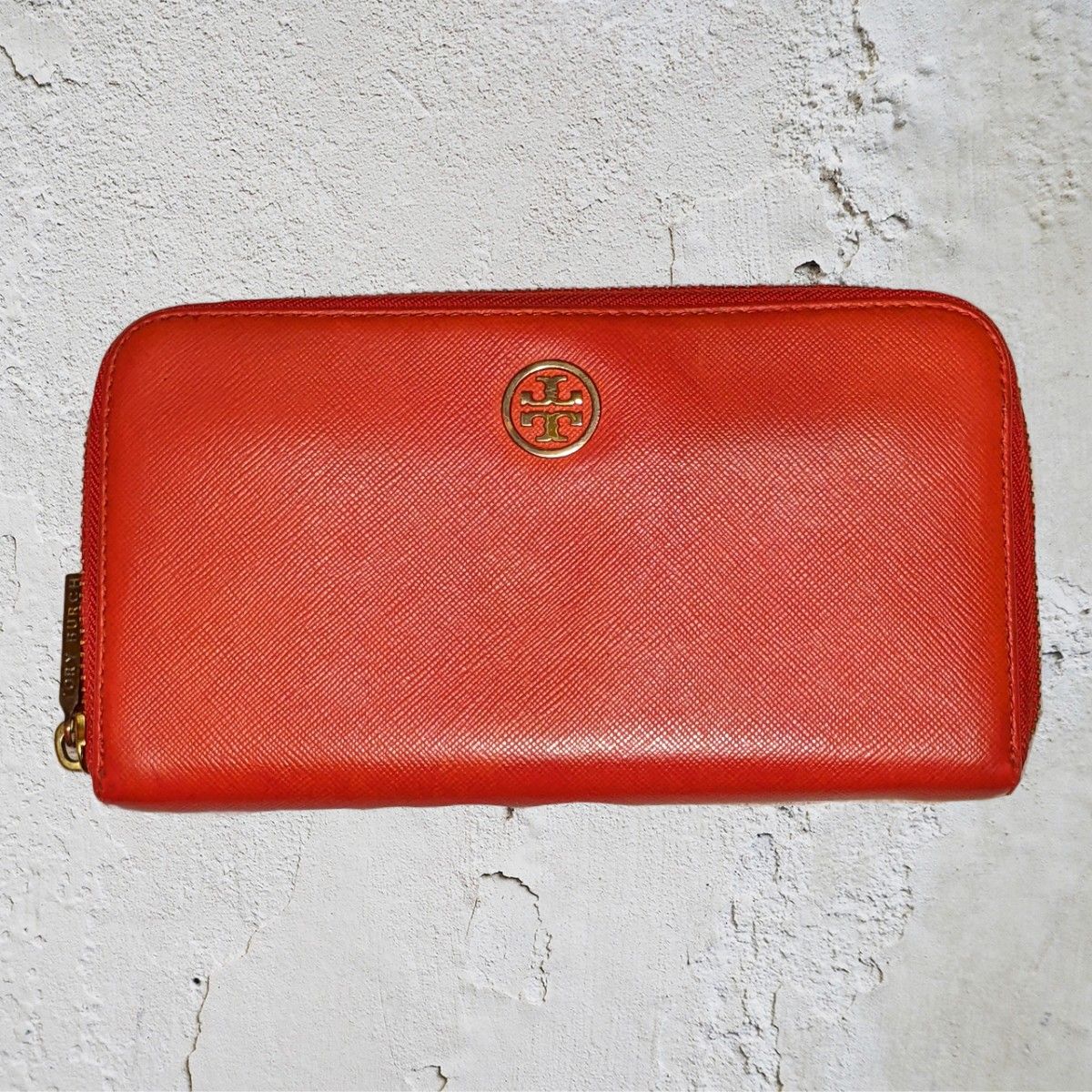 TORY BURCH/トリーバーチ/長財布/ラウンドファスナー/オレンジ/USED