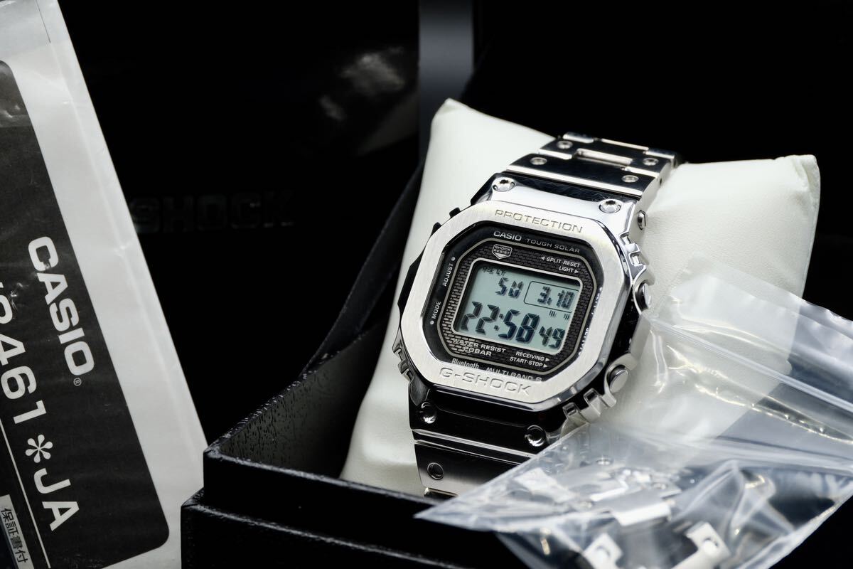 【1円スタート】 G-SHOCK CASIO GMW-B5000D-1JF 腕時計 Gショック ソーラー Bluetooth タフソーラー カシオ シルバーの画像1