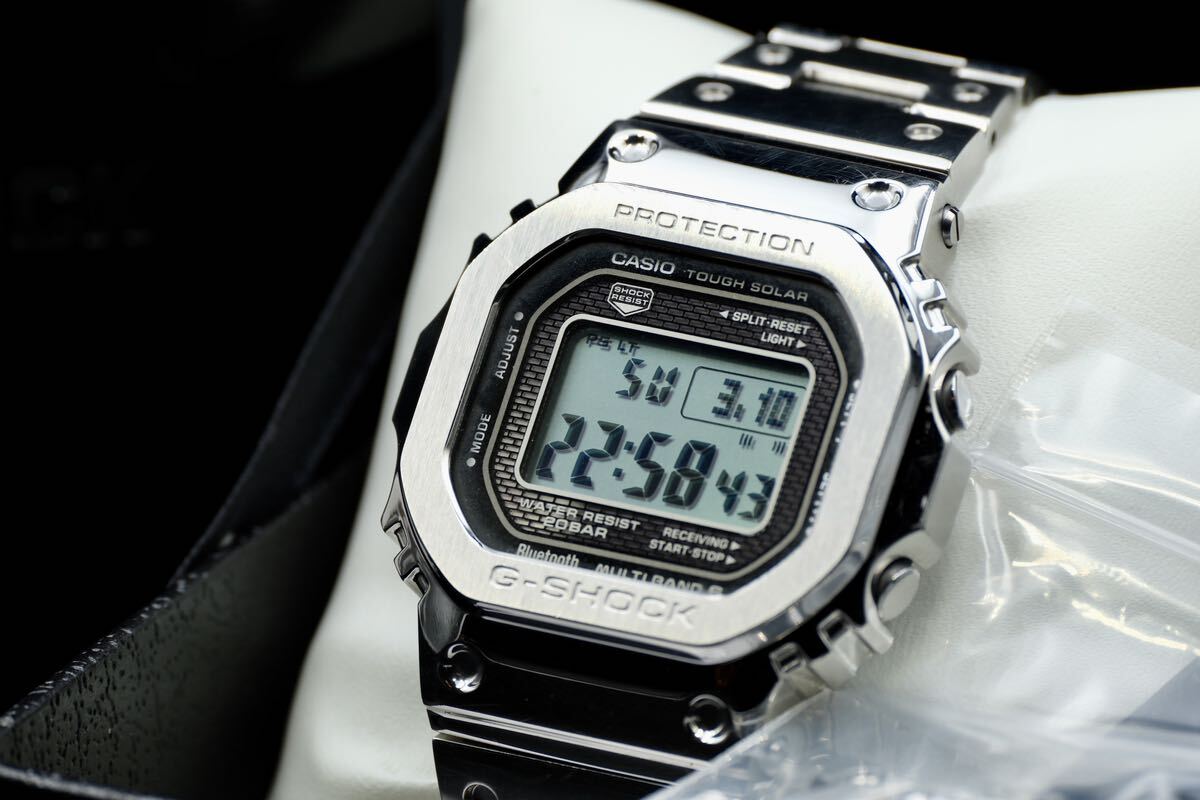 【1円スタート】 G-SHOCK CASIO GMW-B5000D-1JF 腕時計 Gショック ソーラー Bluetooth タフソーラー カシオ シルバーの画像3