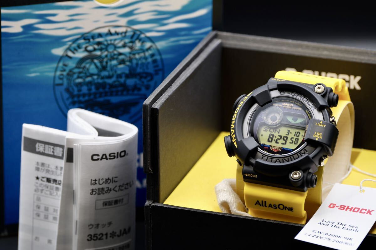 【新品、未使用】★新品未使用 CASIO G-SHOCK フロッグマン イルカクジラ イルクジ タフソーラー 腕時計 GW-8200K-9JR ブラック イエロー _画像2